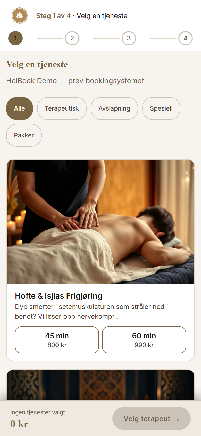 Kunden velger behandling