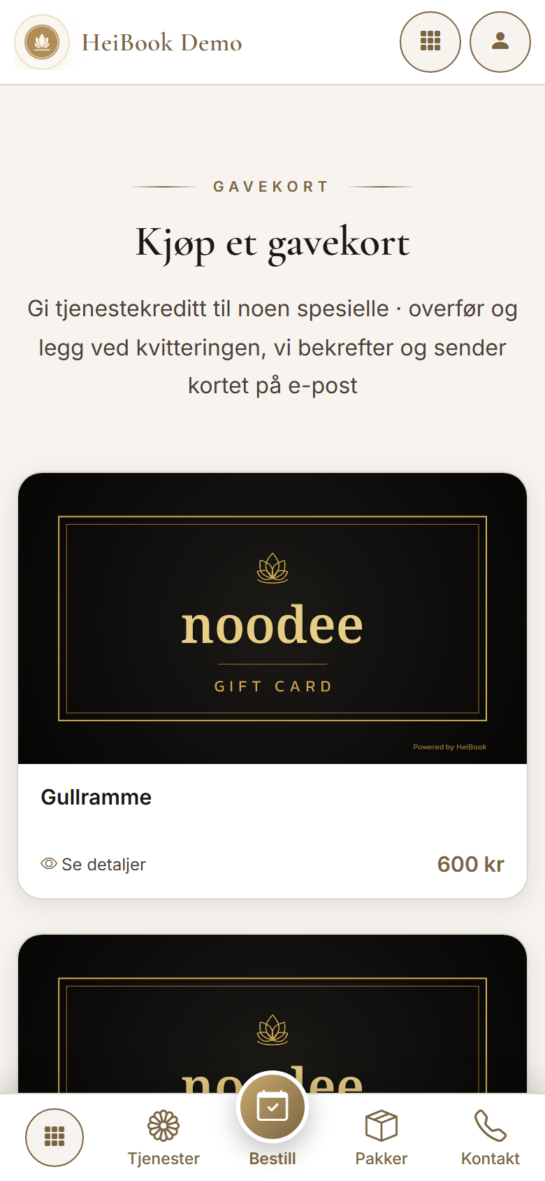 Kjøp et gavekort i demosalongen